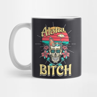 Aloha Bitch Surfer Skull Mug